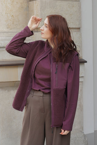 BASIC VEST RED BROWN